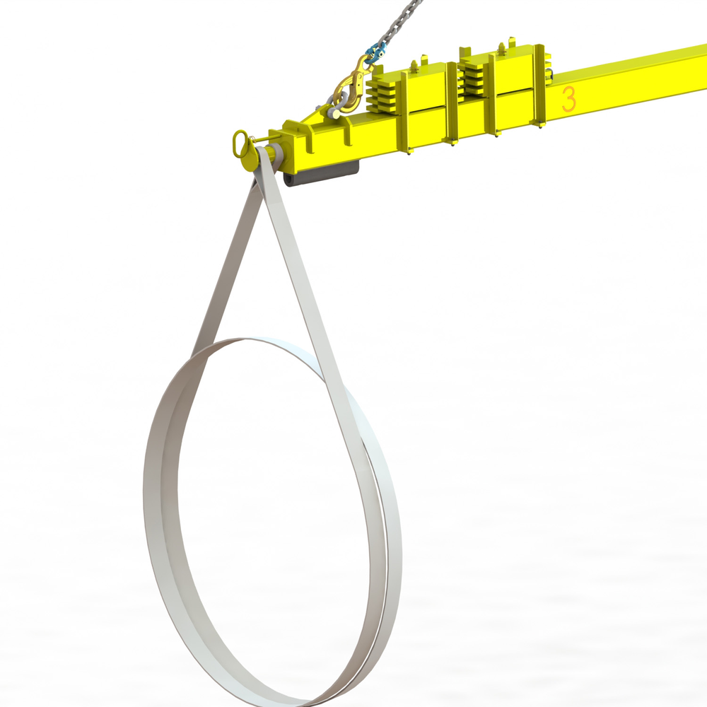 Webbing sling in T-bar root-end