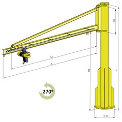 Pillar Jib Crane Type SK-I measurements SK swf hoist