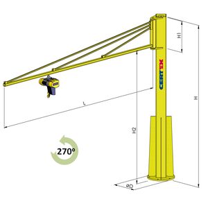 Pillar Jib Crane Type SK-C measurements