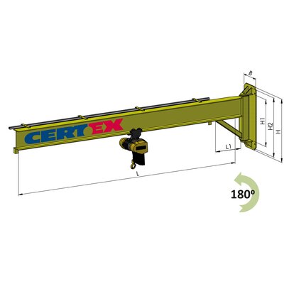 Wall Mounted Jib Crane Type VK-IL measurements