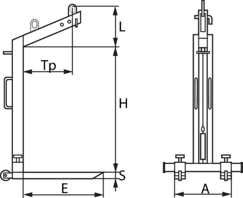 Pallet Fork Type 6030, a painted pallet fork for handling of standard pallets from the long side.