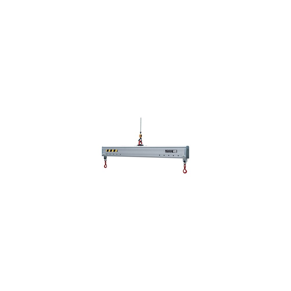 Lightweight adjustable aluminum spreader beam with movable hooks Adjustable Aluminum Monobeam Spreaders PALR ALU