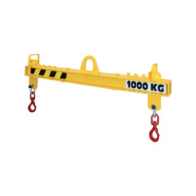Adjustable spreader beam with movable hooks for flexible lifting Adjustable spreader beams PALR