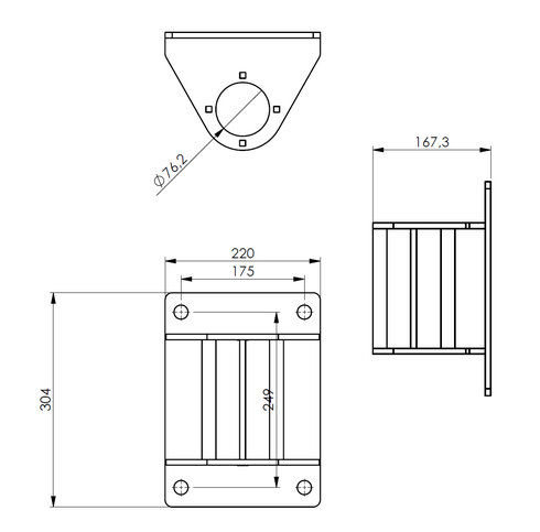 Wall Socket for Swivel Davit Crane drawing