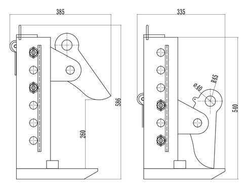 Horizontal steel plate lifting clamps LTABT blueprint