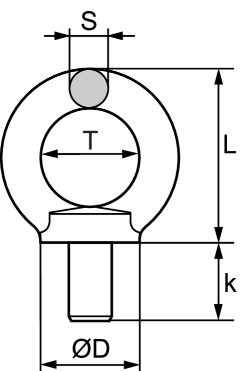 Lifting Eye Bolt DIN 580 drawing