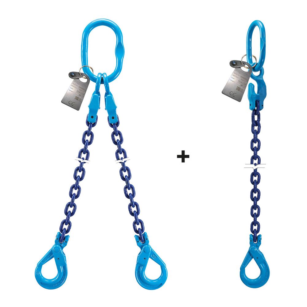 1 and 2 part chain sling by Powertex, with Yoke components.
