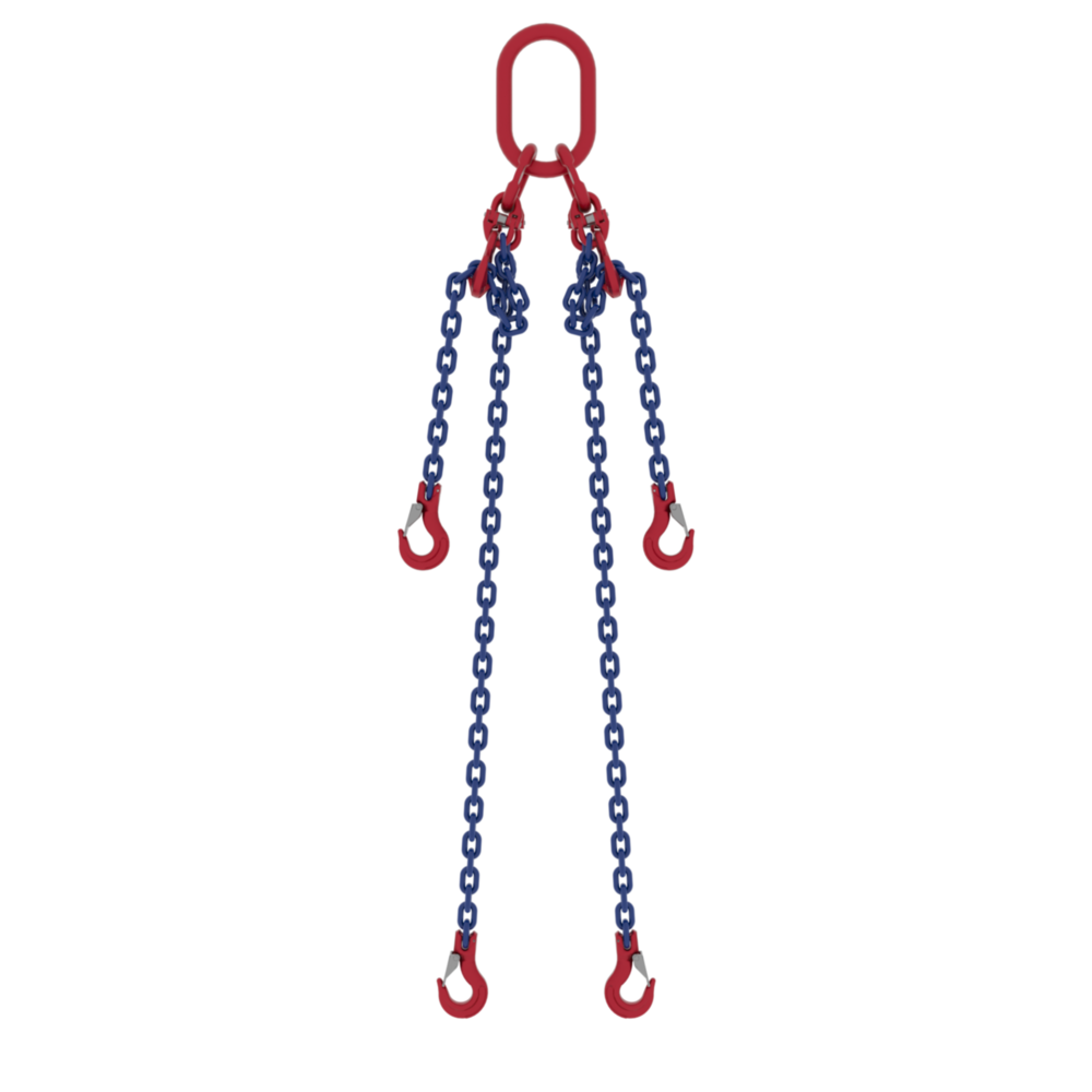 Powertex Four-Leg Chain Sling with Latch Hooks for Heavy Lifting