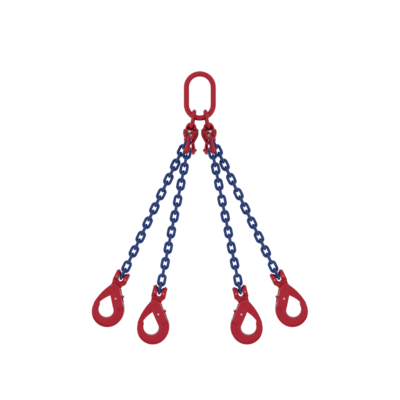 Four leg chain sling with SLC safety hooks