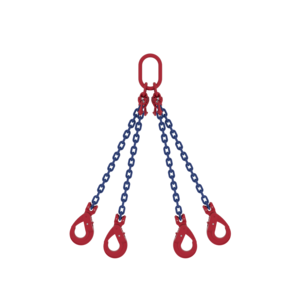Four leg chain sling with SLC safety hooks