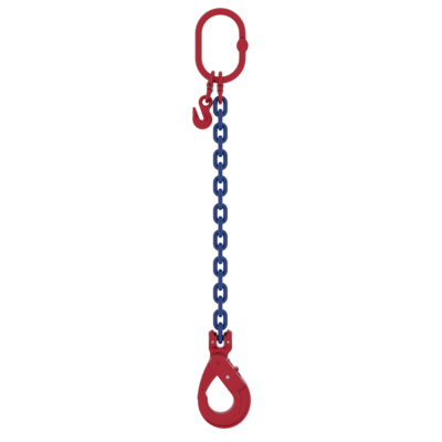 One leg chain sling with SCL safety hook