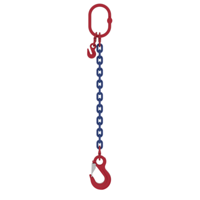 Powertex One-Leg Chain Sling with Latch Hook with eye for Heavy Lifting