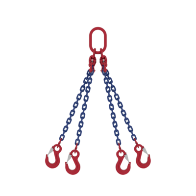 Powertex Four-Leg Chain Sling with Latch Hooks for Heavy Lifting