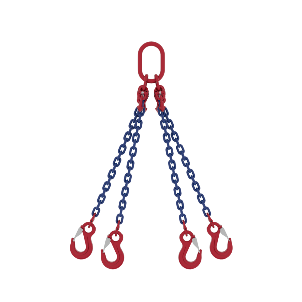 Powertex Four-Leg Chain Sling with Latch Hooks for Heavy Lifting