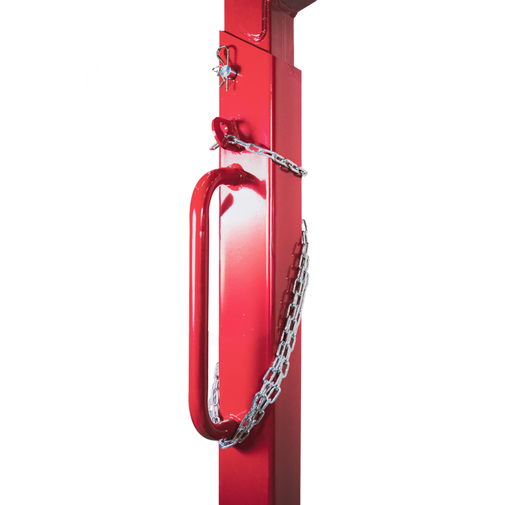 Safety chain for pallet fork with automatic load balancing system