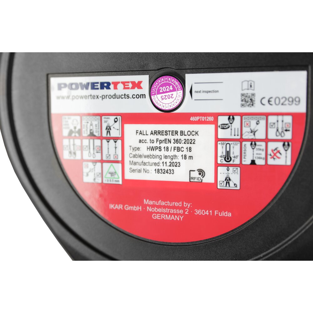 Kritimo sulaikymo blokas (su plieno lynu) – POWERTEX FBC