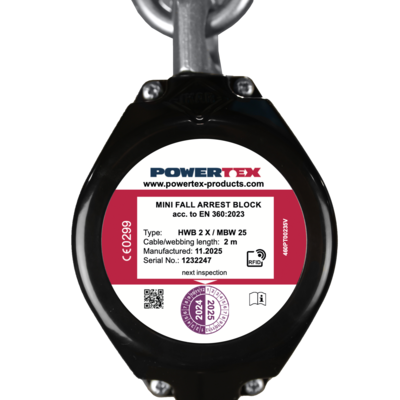Front on fall arrest block MBW25 | © CERTEX Danmark A/S