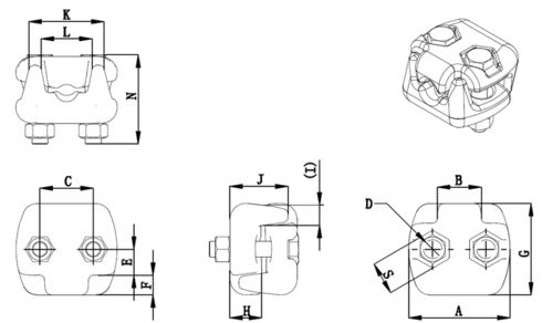 Wire rope grip POWERTEX PWRG blueprint
