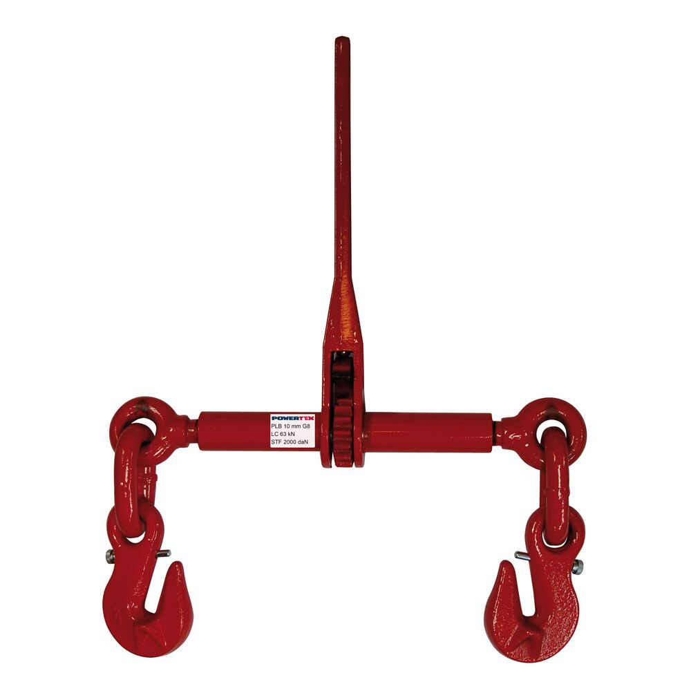 The POWERTEX PLB Load binder is equipped with pull pins that locks the chains inside the hooks.