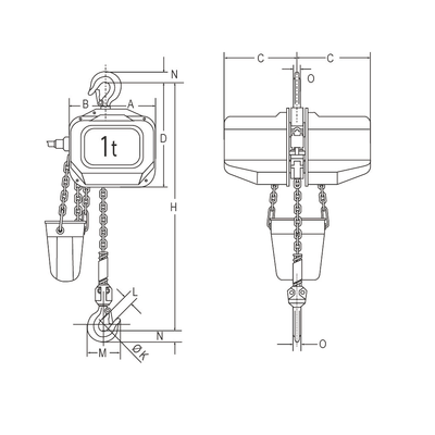 Electric Chain Hoist Elephant FBH 400 V 2 speed