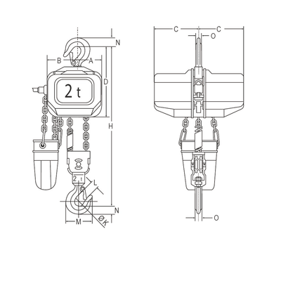 Electric Chain Hoist Elephant FBH 400 V 2 speed