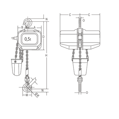 Electric Chain Hoist Elephant FBH 400 V 2 speed