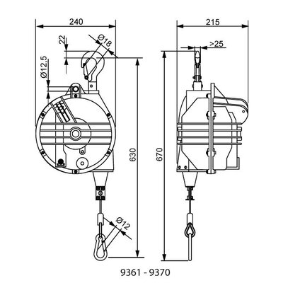 Tool balancer, heavy-weight design