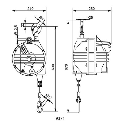 Tool balancer, heavy-weight design