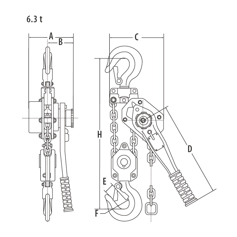 Lever Hoist with 1,5 m lifting height | Certex Lietuva
