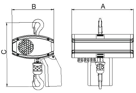 SWF Electric Chain Hoist CHAINster measurements
