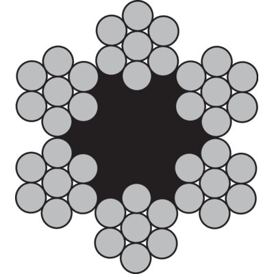 Metalinis trosas 6x7-FC, ritėmis