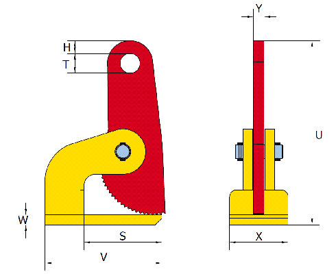 Horizontal Lifting Clamp FHX-V drawing