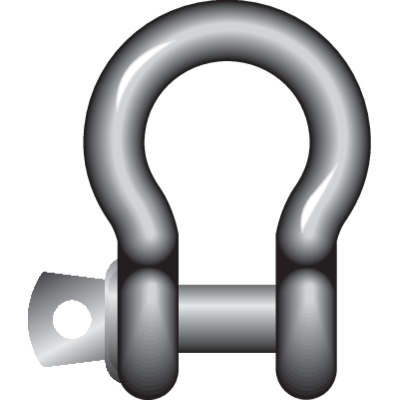 Commercial - Bow Shackle with screw collar pin.