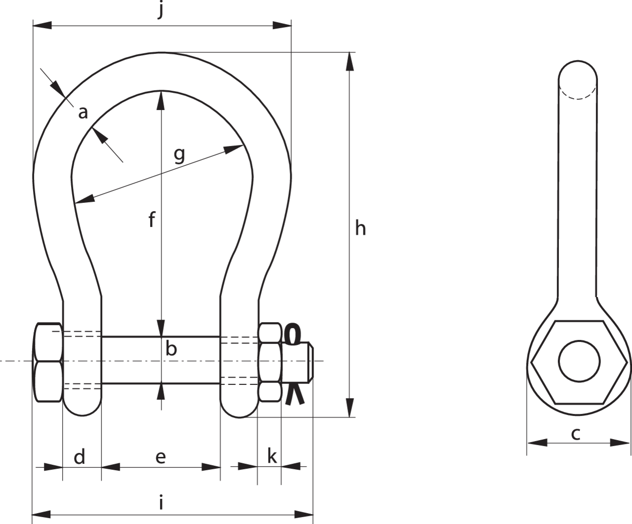 Wide Mouth Shackle G-4263 drawing Wide Mouth Shackle G-4263 drawing