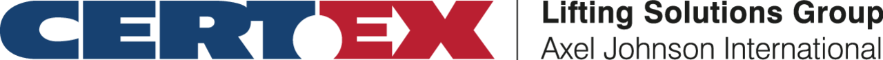 The Logo for the Lifting Solutions Group and Certex combined in text.  Certex is in Blue and Red